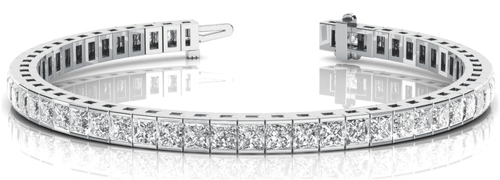 14K White Gold 10.75ctw Square Diamond Bracelet