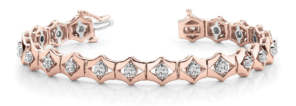 14K Rose Gold Diamond Fashion Bracelet