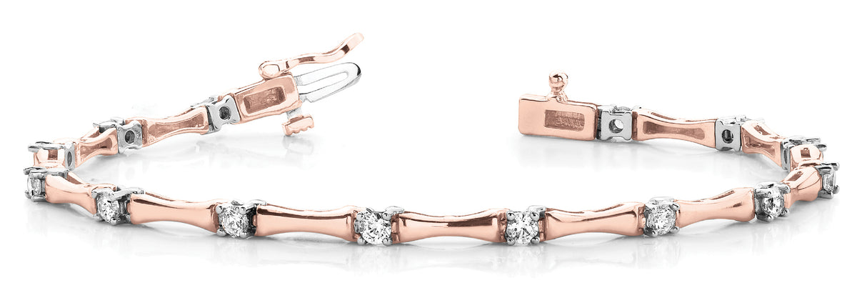 Rose Gold 1 CT Diamond Fashion Tennis Bracelet