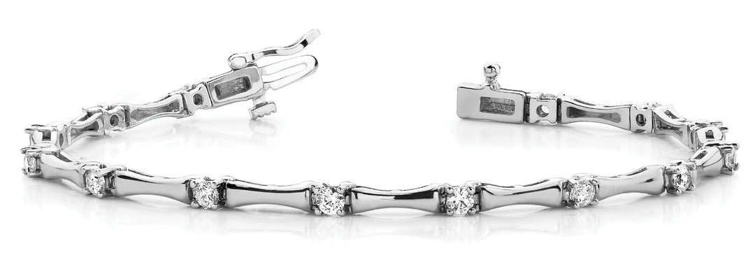 14K White Gold 1ctw Round Diamond Fashion Bracelet