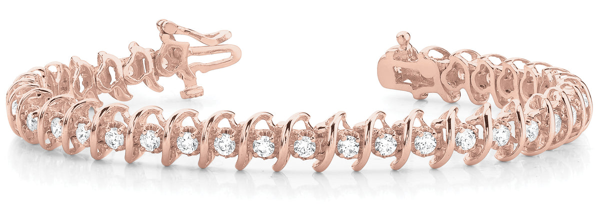 14K Rose Gold Diamond Fashion Bracelet