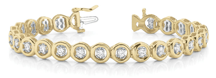 18K Yellow Gold 1/2 CT Diamond Line Bracelet