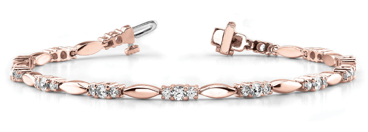 14K Rose Gold Diamond Fashion Bracelet