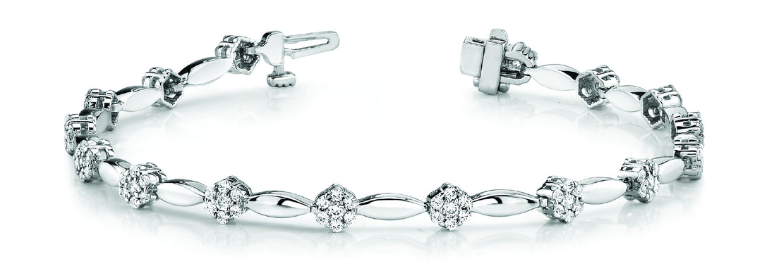 Platinum White Diamond Fashion Bracelet
