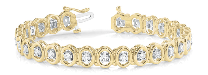 18K Yellow Gold Diamond Tennis Bracelet