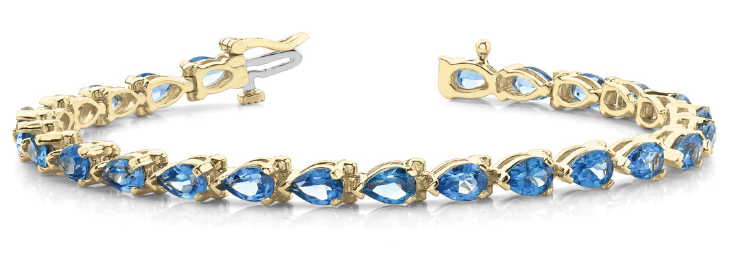 14K Yellow Gold 5.6 ctw Pear Diamond Bracelet