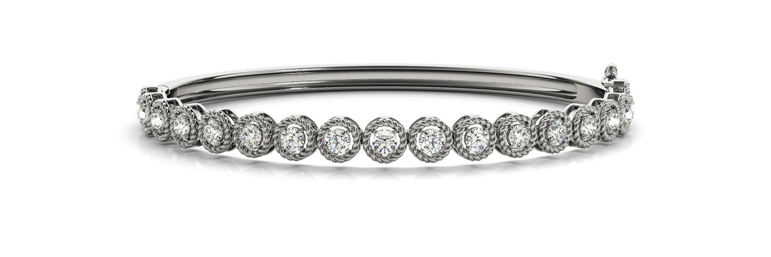 White Gold 5/8 ct Diamond Fashion Bangle