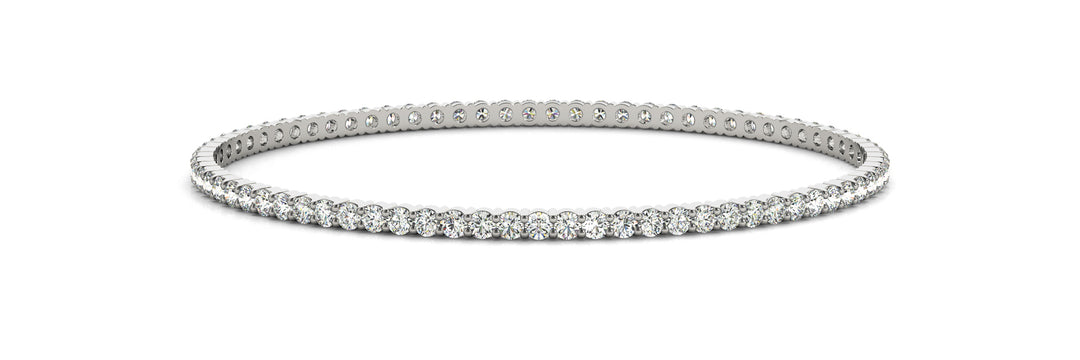 14K White Gold Diamond Fashion Bangle Bracelet