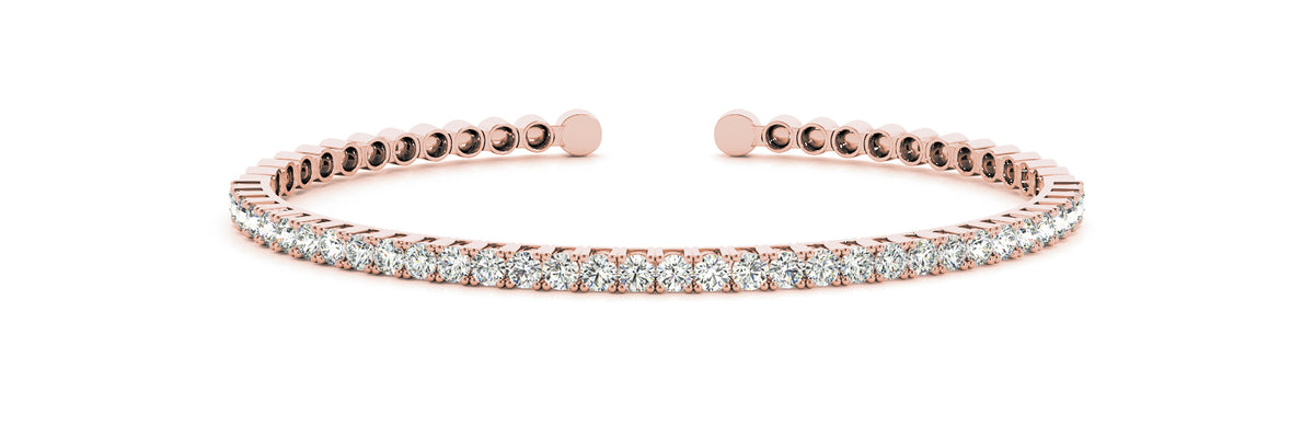 14K Rose Gold Diamond Fashion Bangle