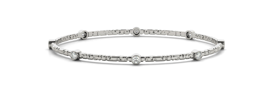 14K White Gold 1/4 ct Diamond Bangle Bracelet