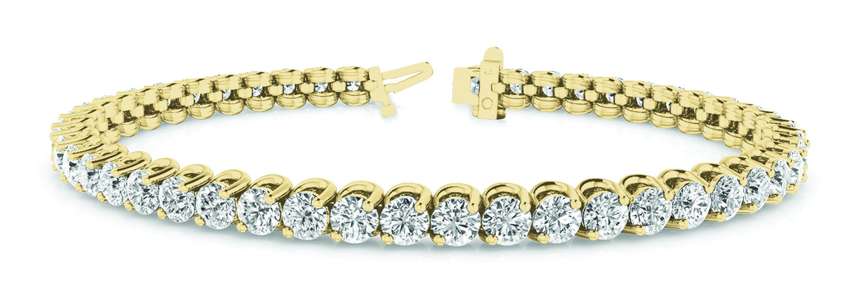 14K Yellow Gold 2ctw Round Diamond Tennis Bracelet
