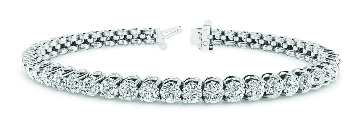 Round Diamond Tennis Line Bracelet