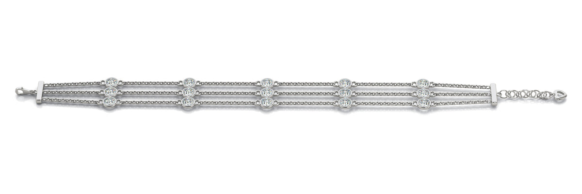 Multi-Diamond Round Stone Fashion Bracelet