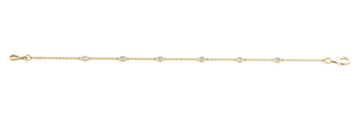 14K Yellow Gold Round Diamond Fashion Bracelet