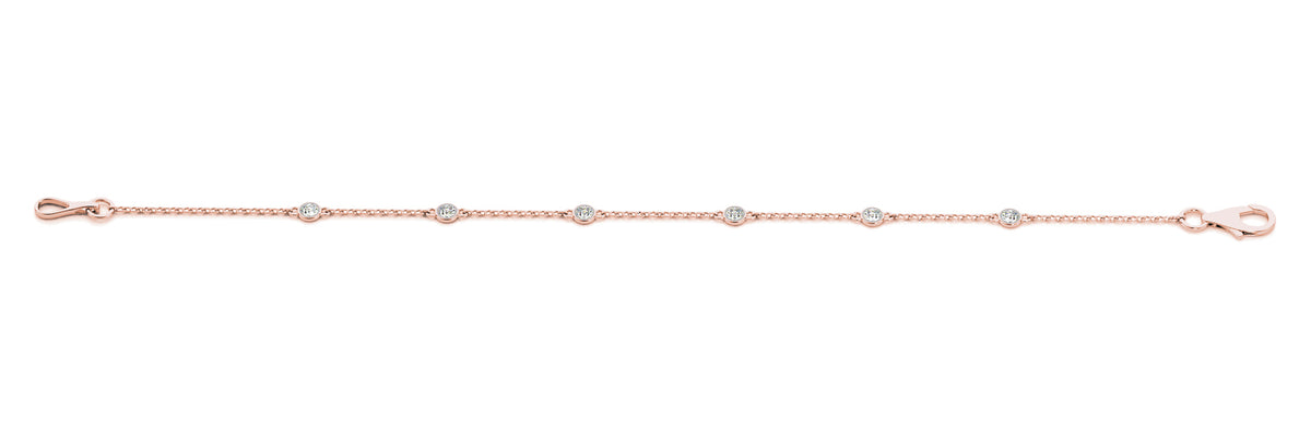 14K Rose Gold Diamond Fashion Bracelet
