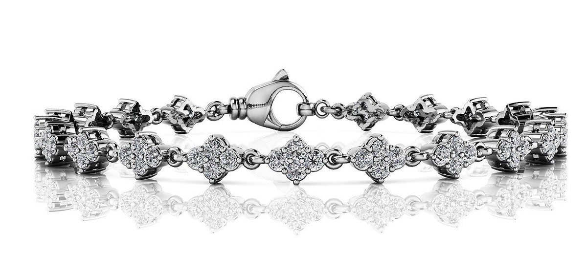 Multi-Diamond Fashion Link Bracelet