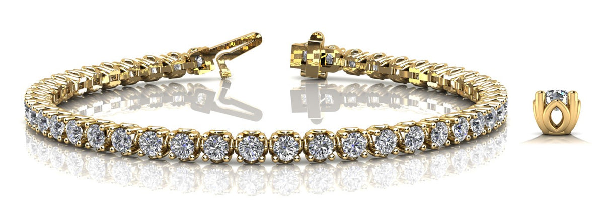 14K Yellow Gold Diamond Tennis Bracelet