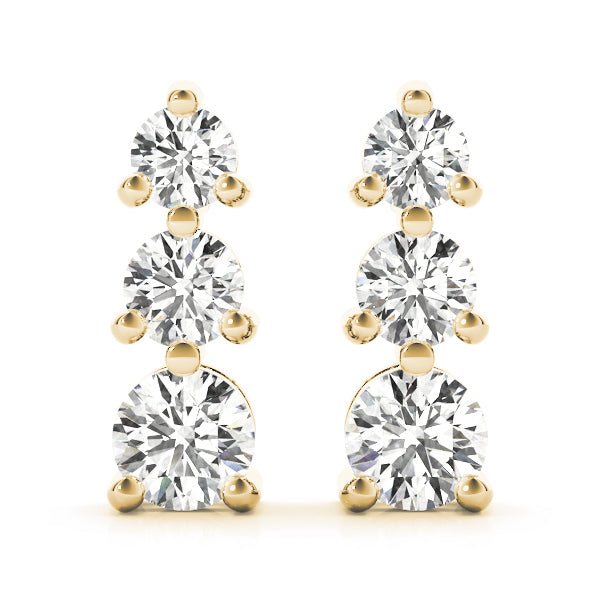 Three Stone Diamond Earring