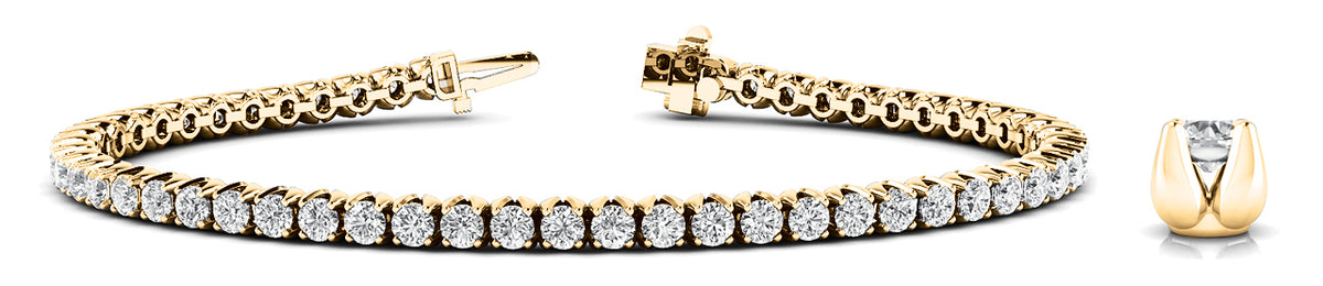 14K Yellow Gold 10.25ctw Diamond Line Bracelet