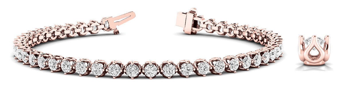 14K Rose Gold Diamond Tennis Bracelet
