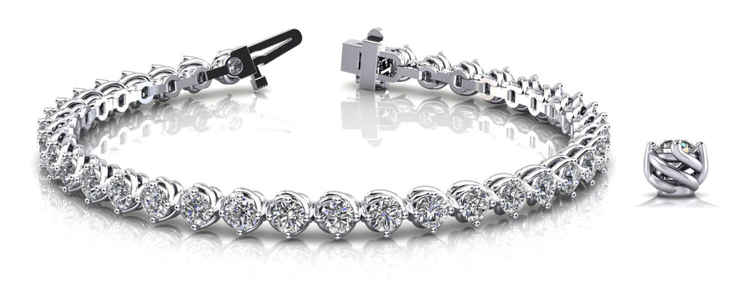18K White Gold 2ctw Round Diamond Tennis Bracelet