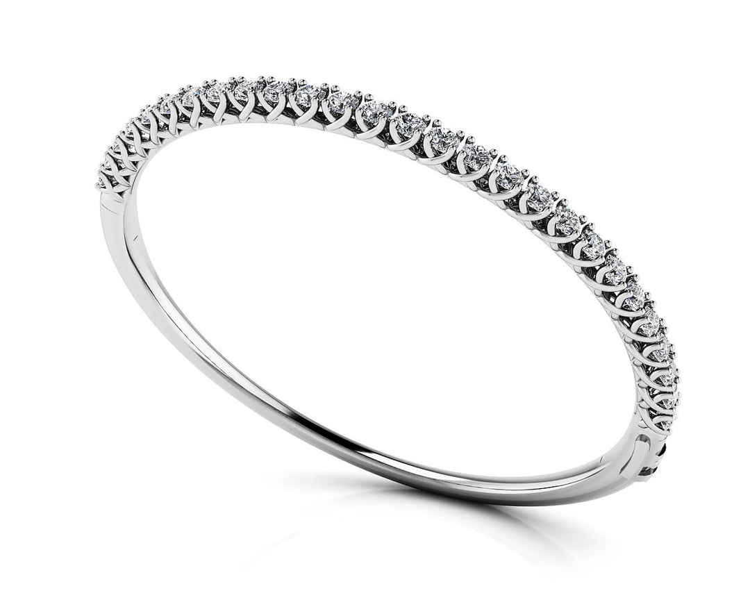 14K White Gold Round Diamond Fashion Bracelet