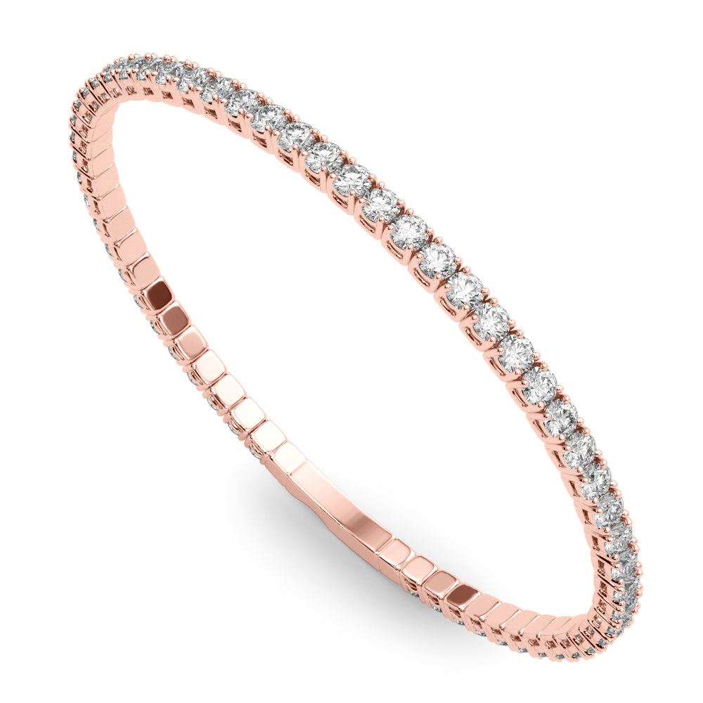 18K Rose Gold Diamond Flex Bangle Bracelet