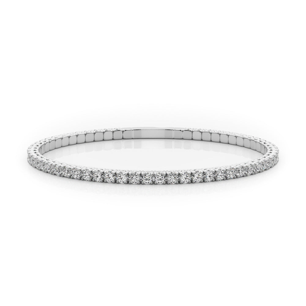 18K White Gold Diamond Flex Bangle Bracelet