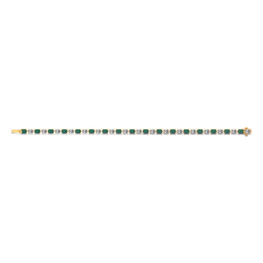 14k 2.15ct Natural Emerald + Lab Grown Diamond Bracelet