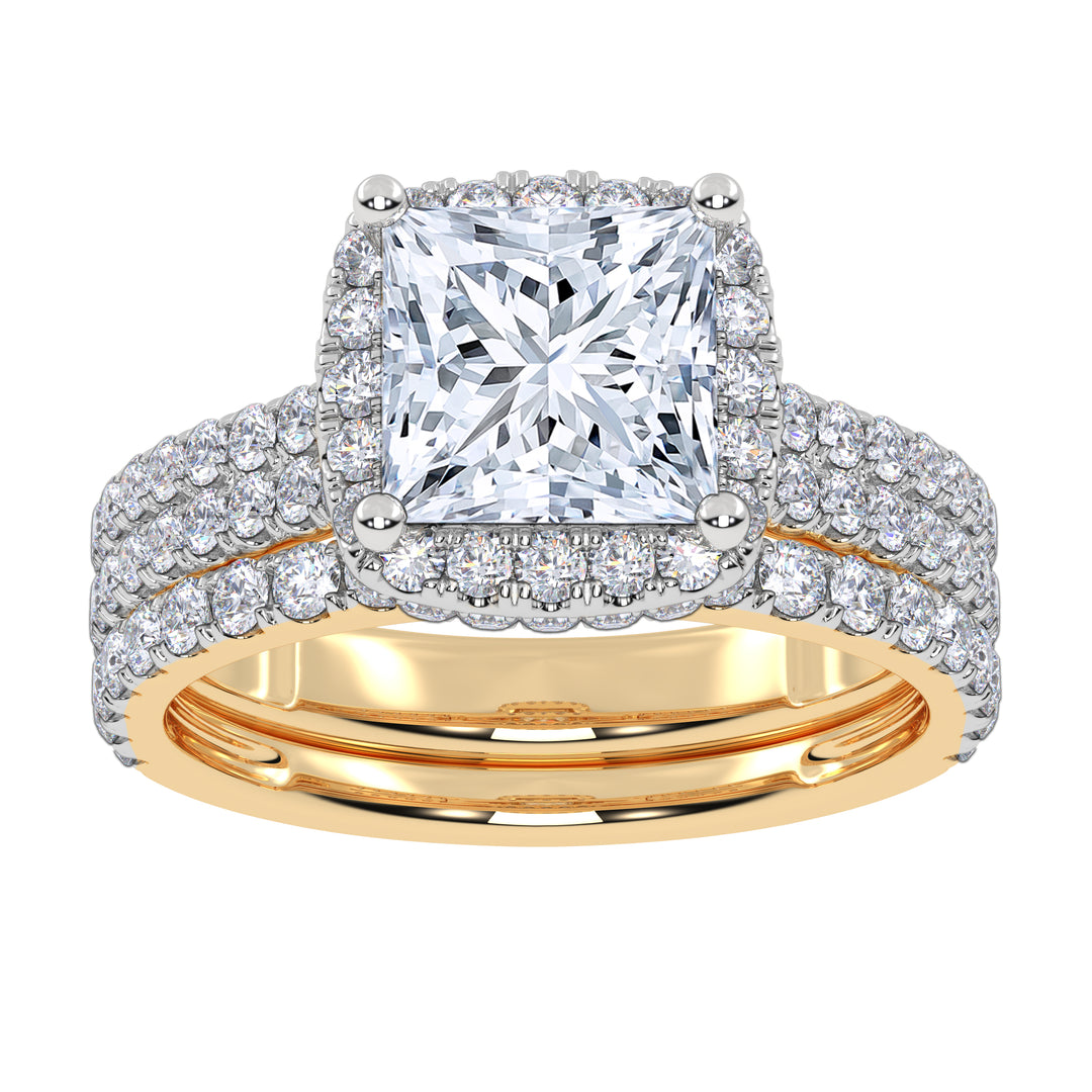 14K 2.54CT Certified Lab Grown Diamond Bridal Set