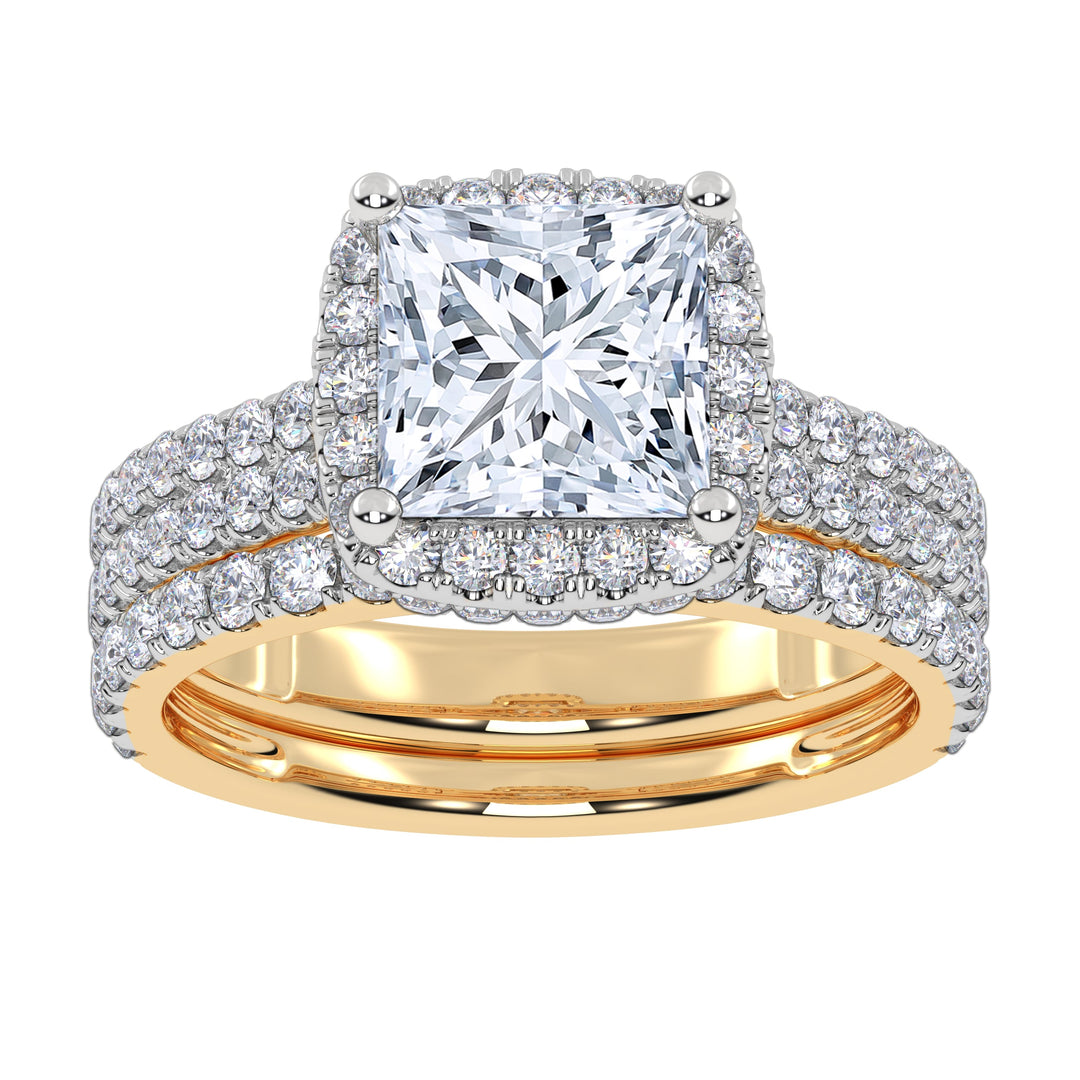 14K 2.54CT Certified Lab Grown Diamond Bridal Set