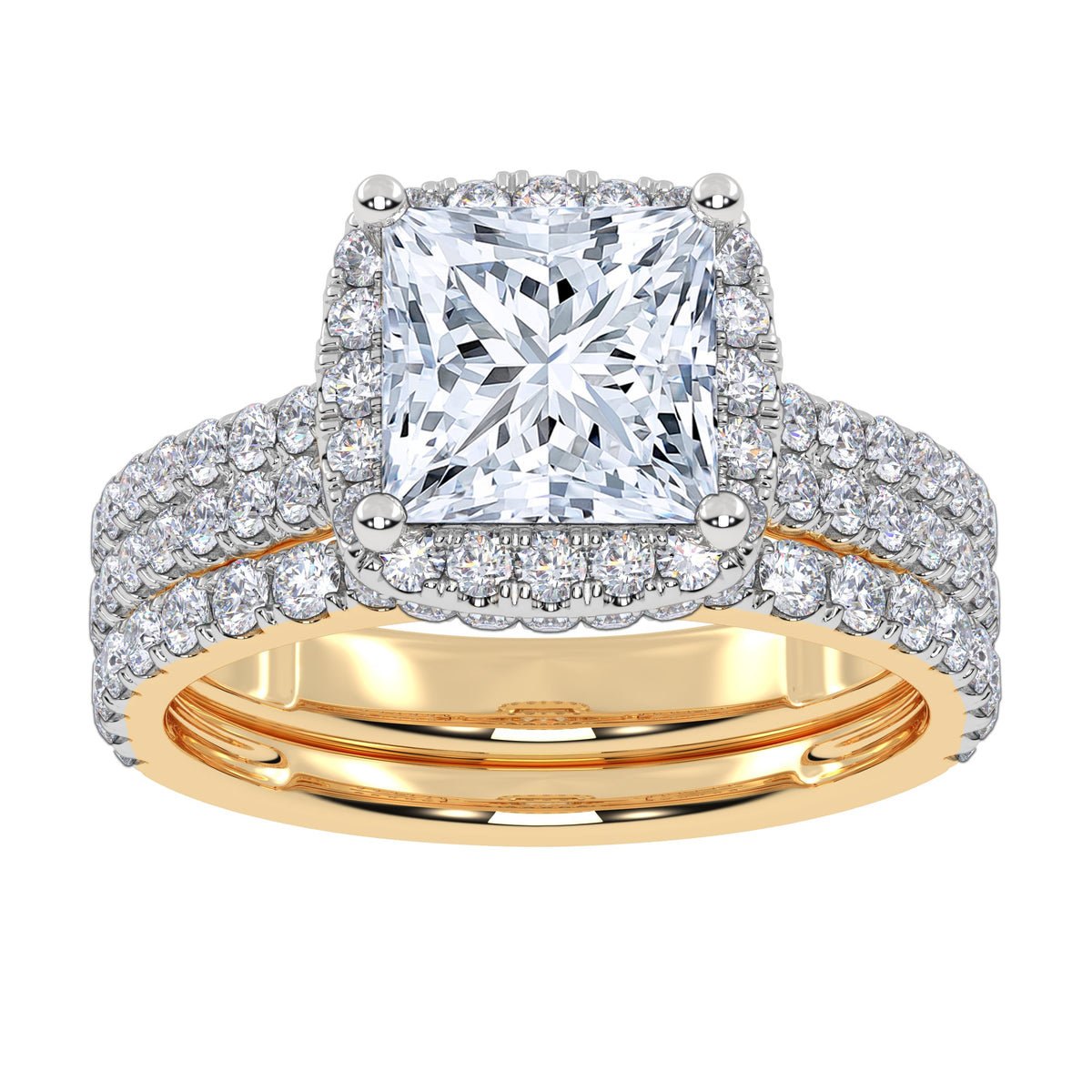 14K 2.54CT Certified Lab Grown Diamond Bridal Set