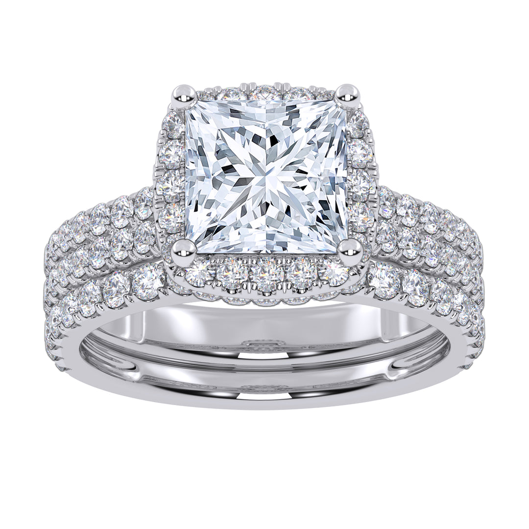 10K 2.54CT Certified Lab Grown Diamond Bridal Set