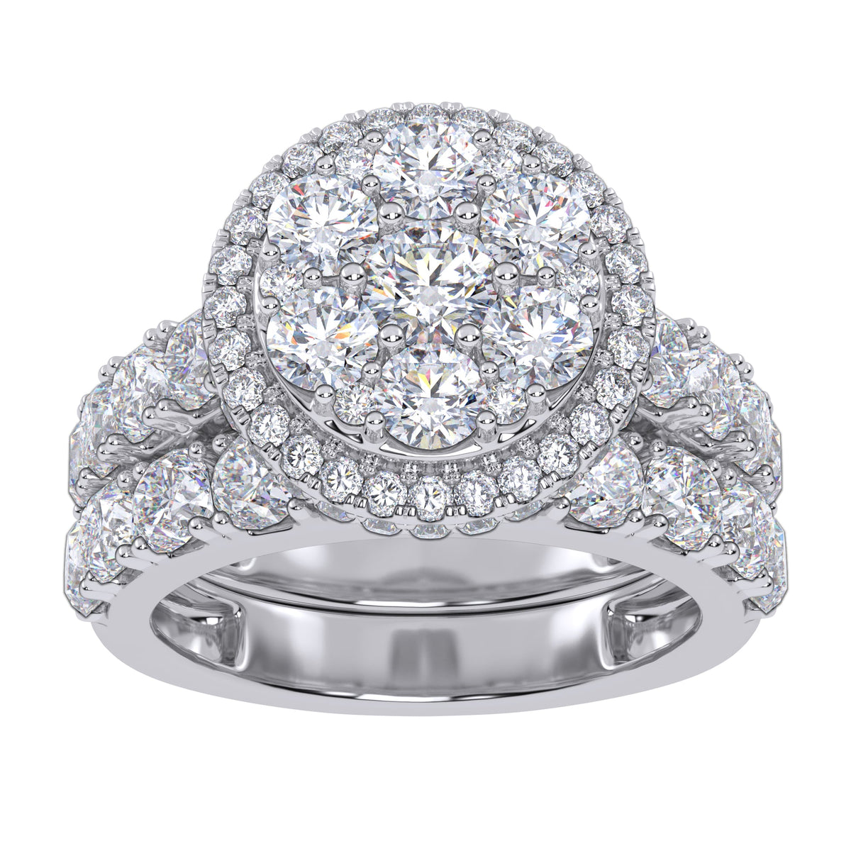 10K 3.00CT Certified Lab Grown Diamond Bridal Set