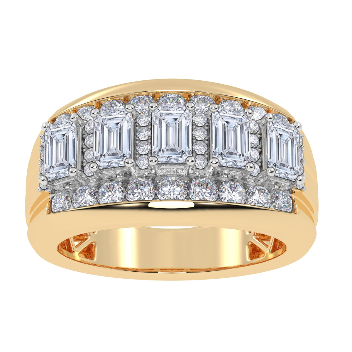14K 3.50CT Certified Lab Grown Mens Band