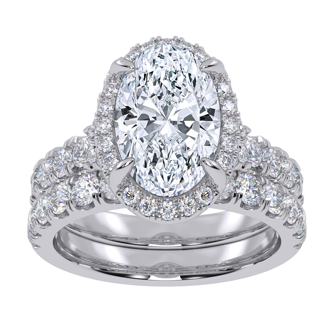 14K 4.53CT Certified Lab Grown Diamond Bridal Set