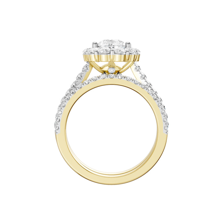 14K 2.50CT Certified Lab Grown Diamond Bridal Set