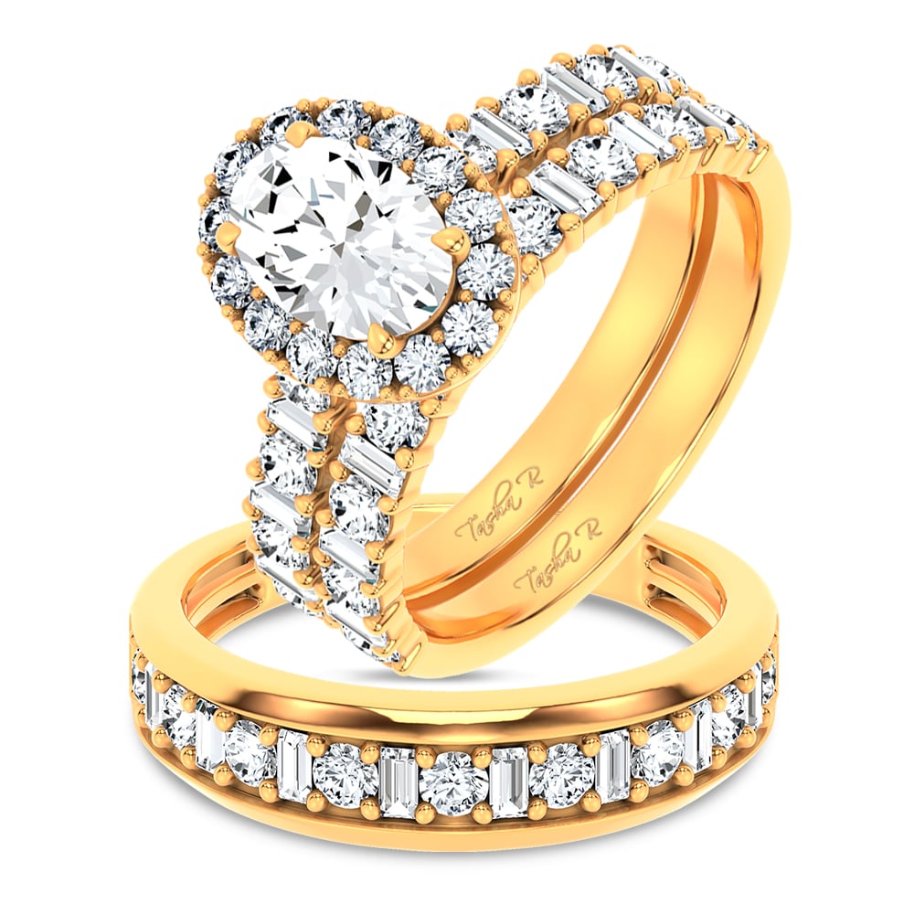 14K 3.00CT Certified Lab Grown TRIO SET