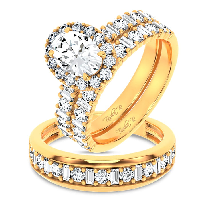 14K 3.00CT Certified Lab Grown TRIO SET