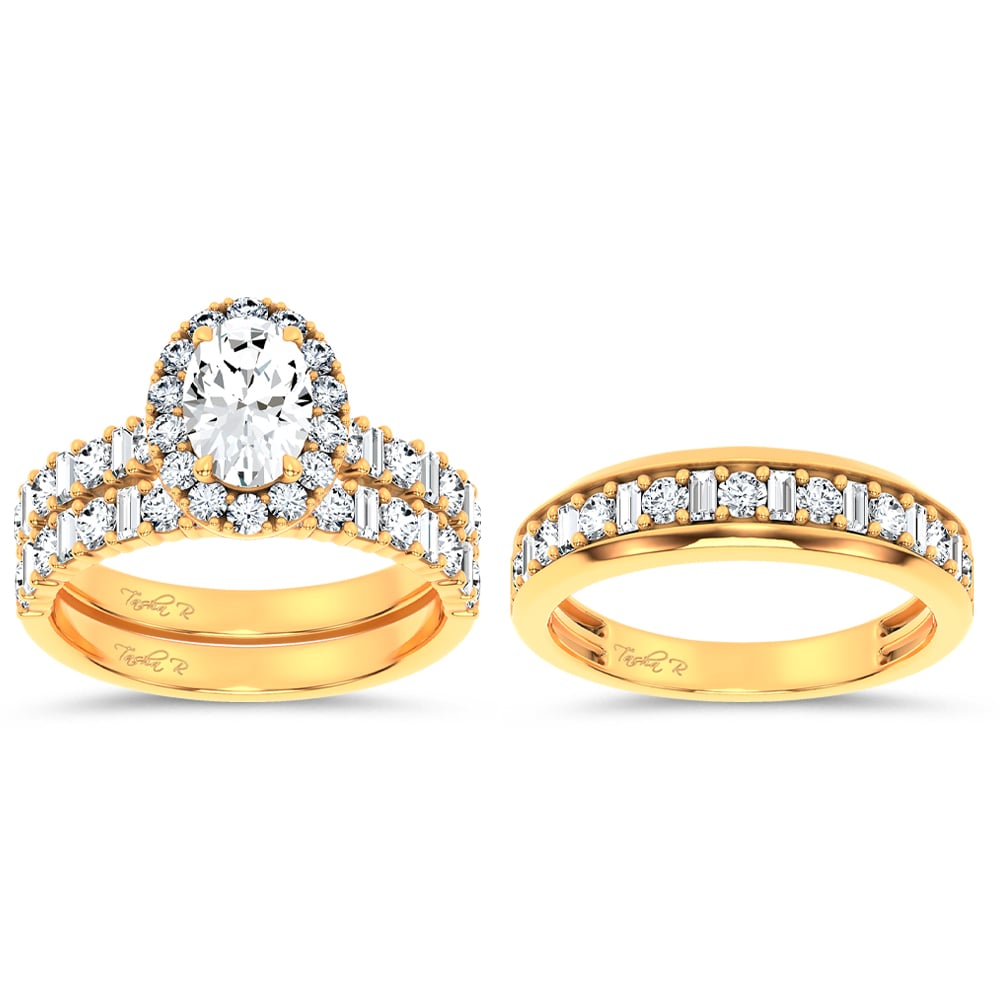 14K 3.00CT Certified Lab Grown TRIO SET