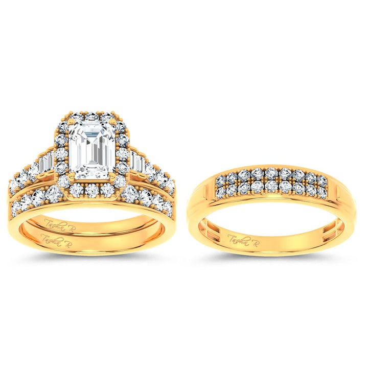 14K 3.17CT Certified Lab Grown TRIO SET