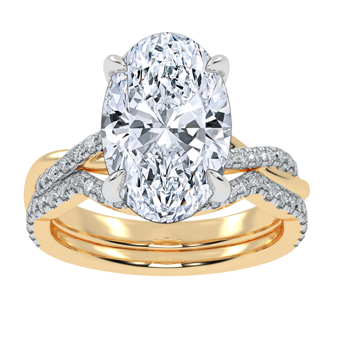 10K 4.33CT Certified Lab Grown DIAMOND BRIDAL SET
