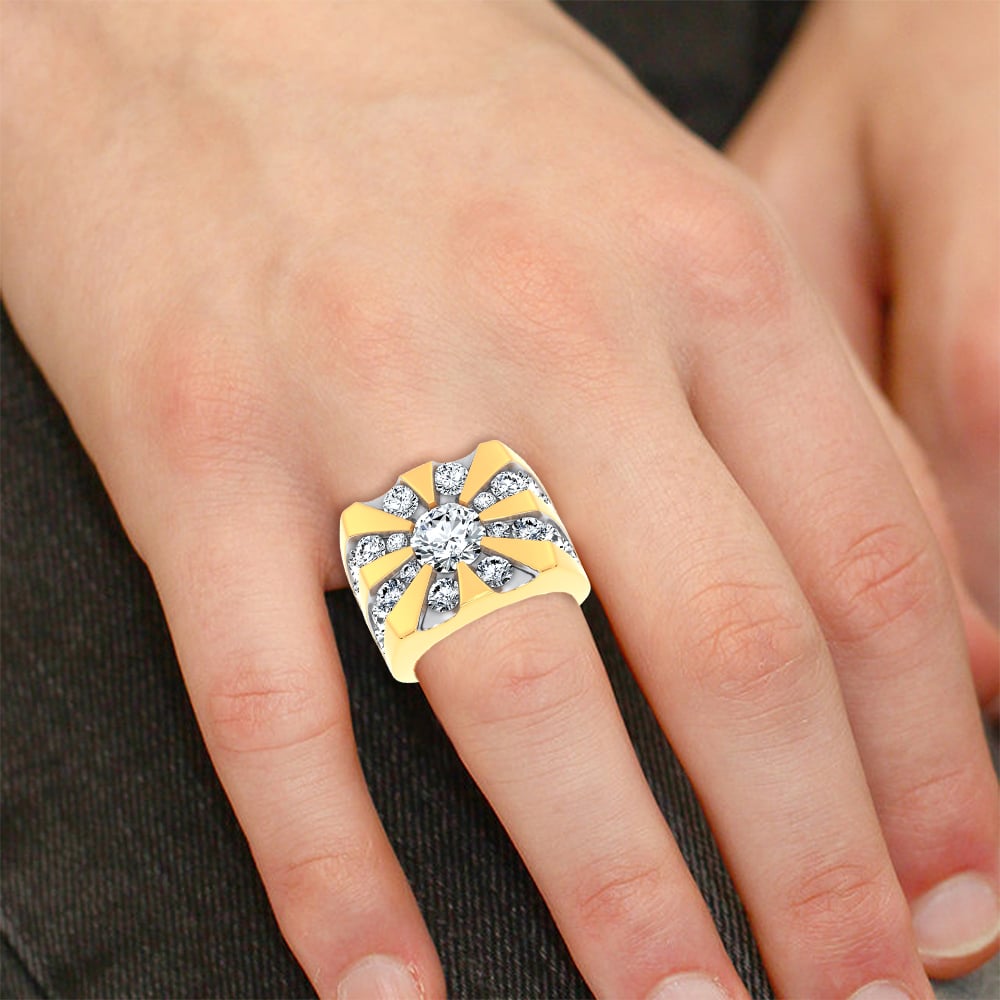 14k 7.00CT Certified Lab Grown Mens Ring