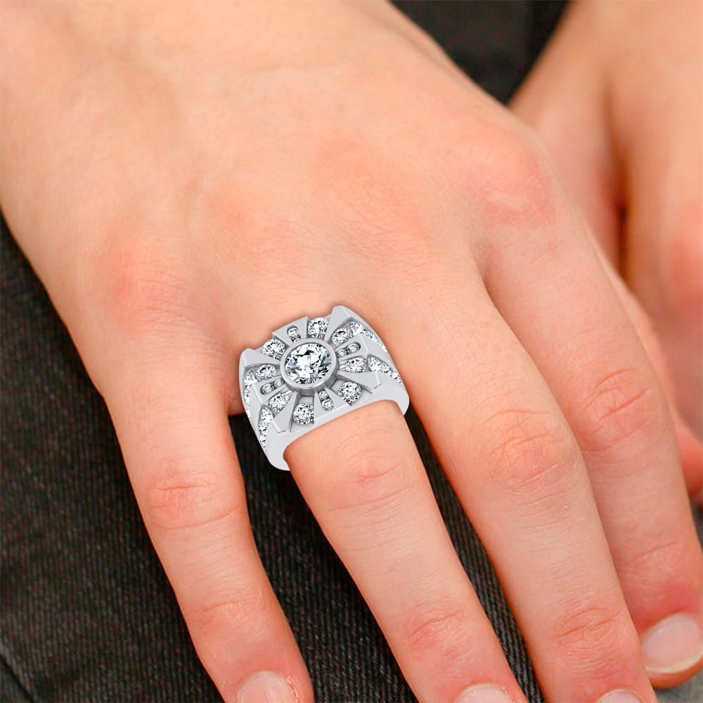14k 4.49CT Certified Lab Grown Mens Ring