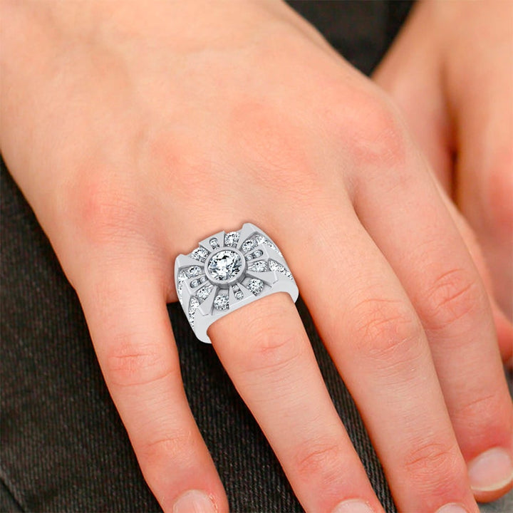 14k 4.49CT Certified Lab Grown Mens Ring