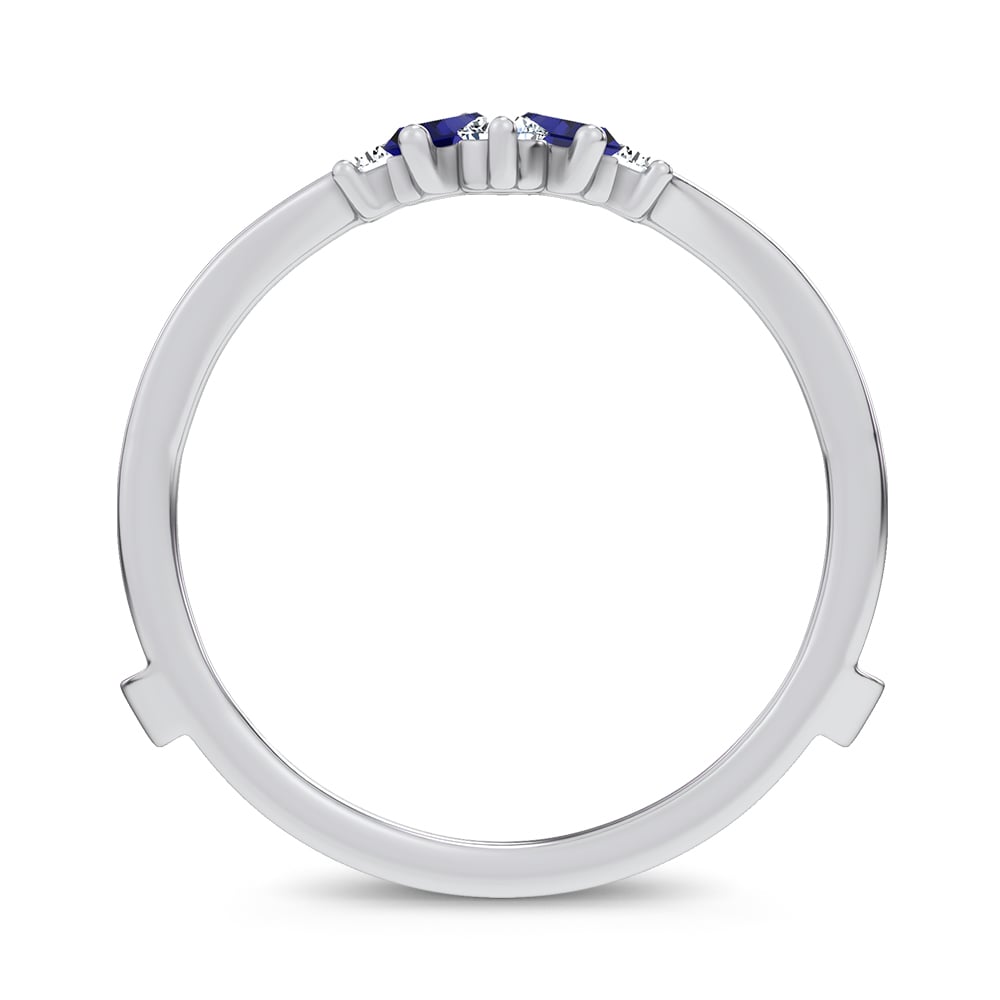 14K 0.44CT Natural SAPPHIRE RING GUARD with 0.20CT Lab Grown Diamonds