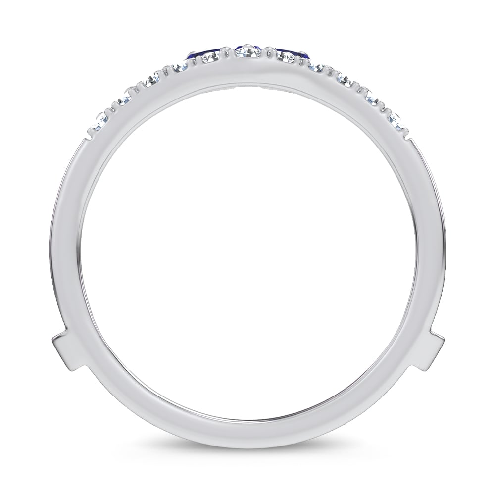 14K 0.12CT Natural SAPPHIRE RING GUARD with 0.59CT Lab Grown Diamonds