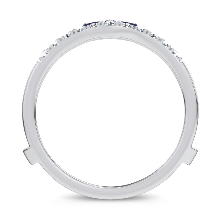 14K 0.12CT Natural SAPPHIRE RING GUARD with 0.59CT Lab Grown Diamonds