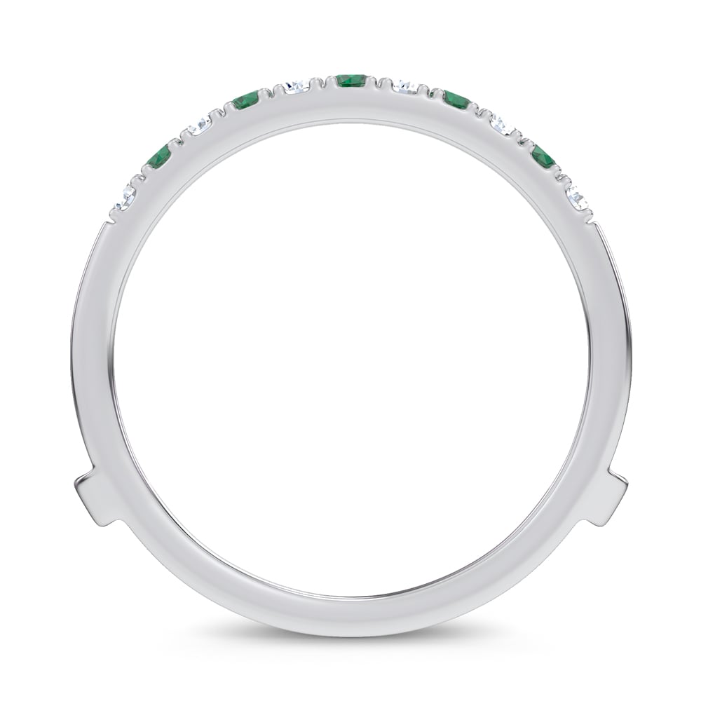 14K 0.58CT Natural Emerald RING GUARD with 0.25CT Lab Grown Diamonds