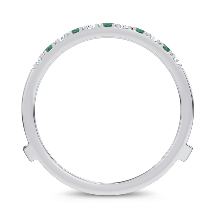 14K 0.58CT Natural Emerald RING GUARD with 0.25CT Lab Grown Diamonds